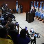 El fiscal general Gabriel García Luna durante su primera conferencia de prensa como titular del Ministerio Público. (Foto Prensa Libre: Esbin García)