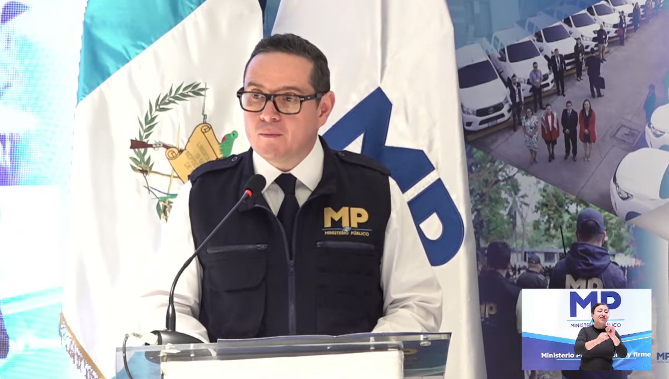 Ángel Pineda participa durante la presentación del último informe de gestión del Ministerio Público. (Foto Prensa Libre: Captura de pantalla)
