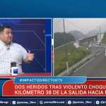 Un video captó el momento en que una motocicleta chocó contra la parte trasera de un vehículo que intentaba cambiar de carril en el kilómetro 38, en la salida hacia Palín. Dos motoristas resultaron gravemente heridos.