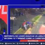 Un motorista sufrió golpes leves luego de subir al arriate central cuando intentaba rebasar en el sector de Ciudad Real, zona 12, al final de la avenida Petapa.