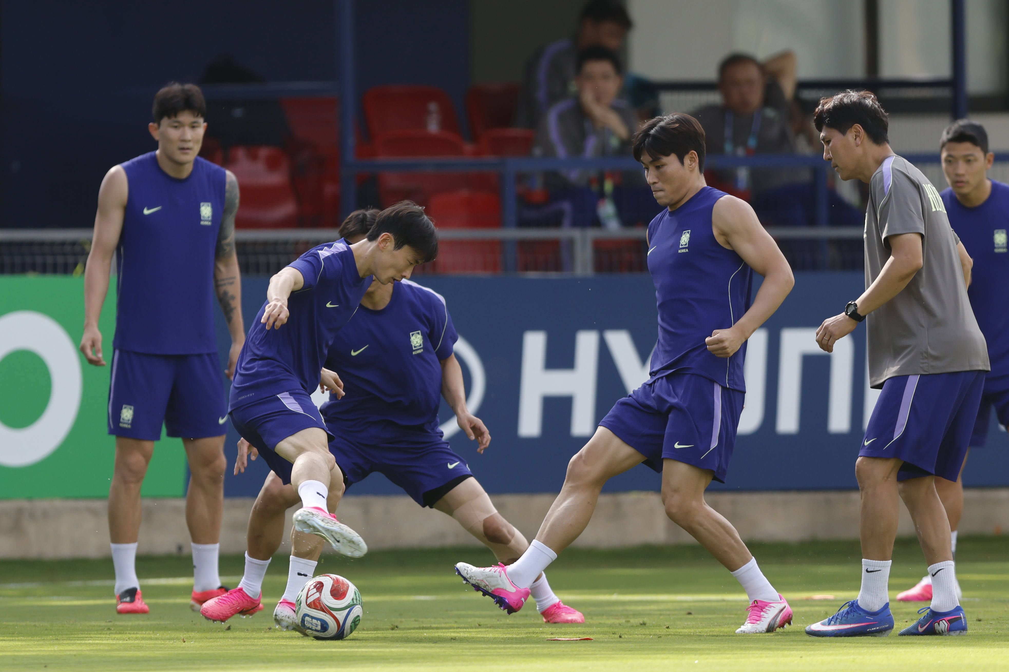 AME501. GUADALAJARA (MÉXICO), 10/06/2026.- Jugadores de Corea del Sur entrenan este miércoles, en Guadalajara (México). EFE/ Francisco Guasco