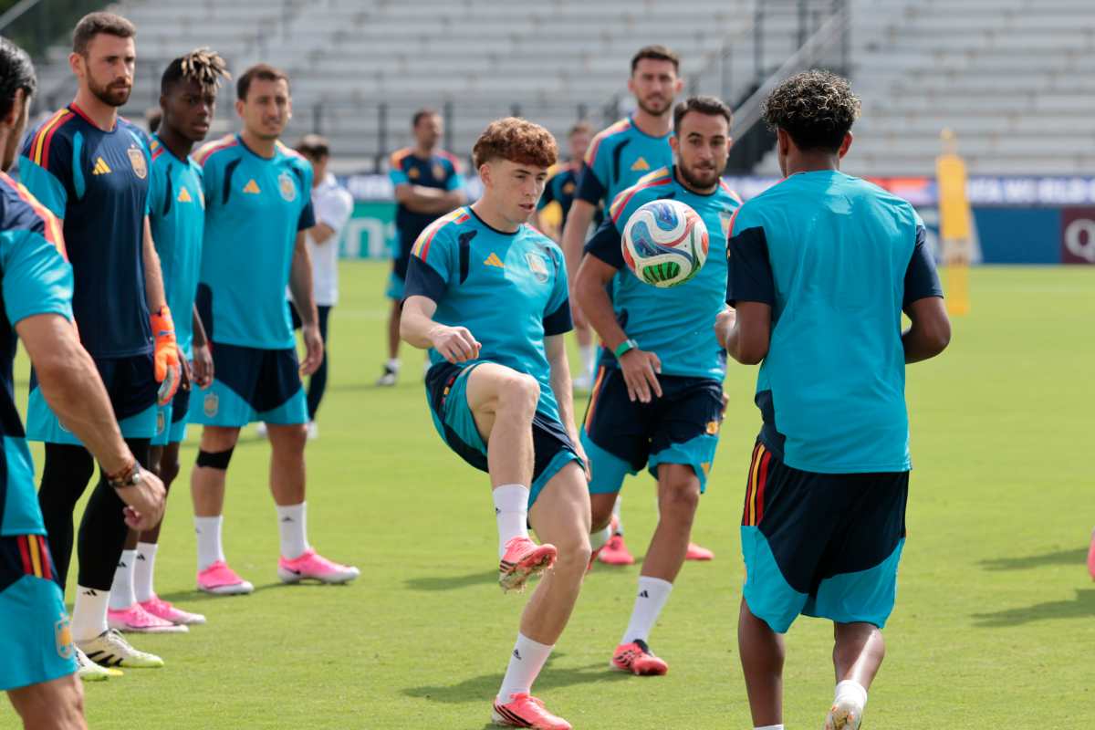 GR7206. ATLANTA (ESTADOS UNIDOS), 14/06/2026.- Jugadores de España entrenan este domingo en Atlanta (Estados Unidos). EFE/ Lavandeira Jr