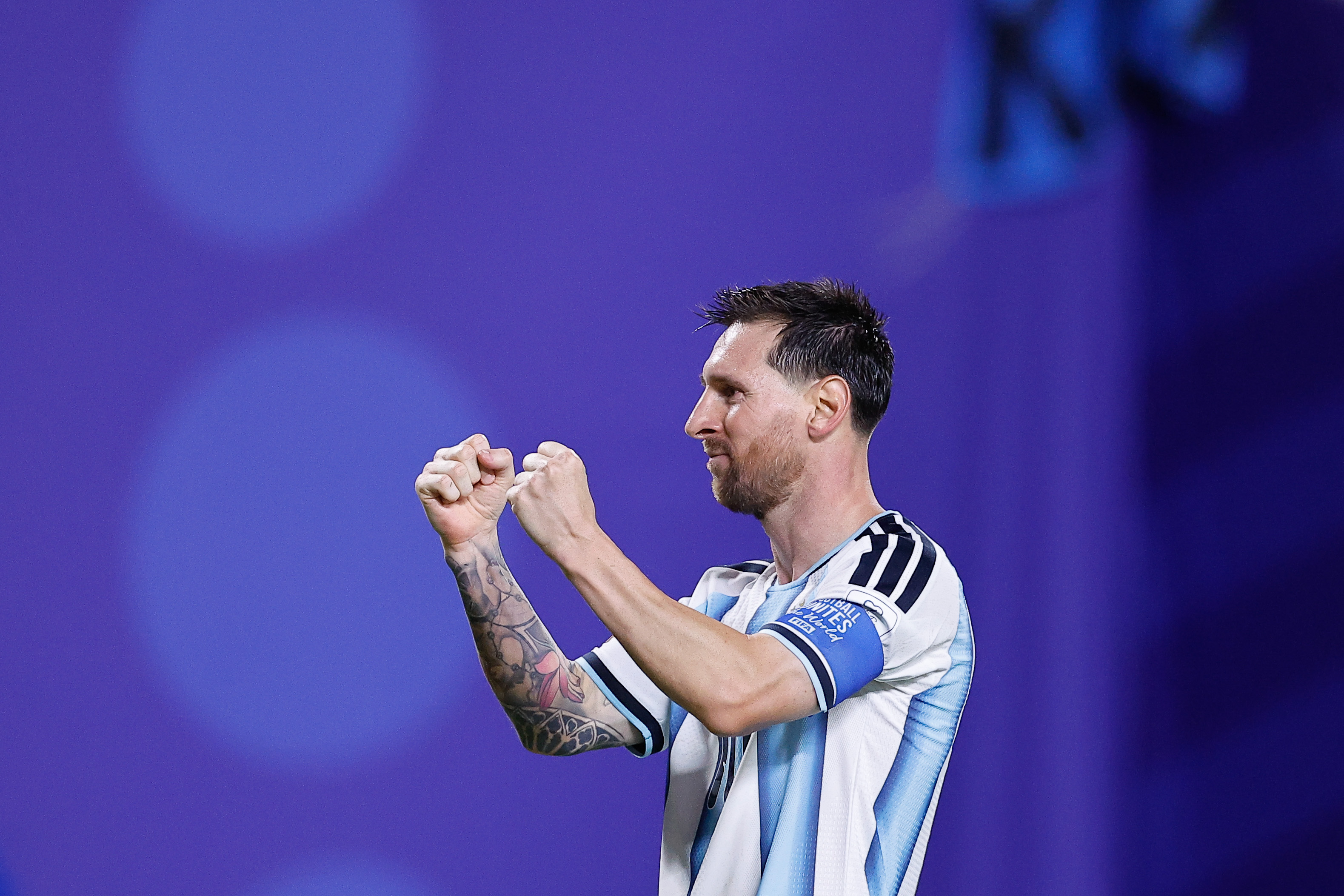 GR3220. KANSAS (ESTADOS UNIDOS), 16/06/2026.- Lionel Messi de Argentina celebra este martes, en un partido del grupo J del Mundial de la FIFA 2026 entre Argentina y Argelia en el estadio Arrowhead en Kansas (Estados Unidos). EFE/ Juan Ignacio Roncoroni