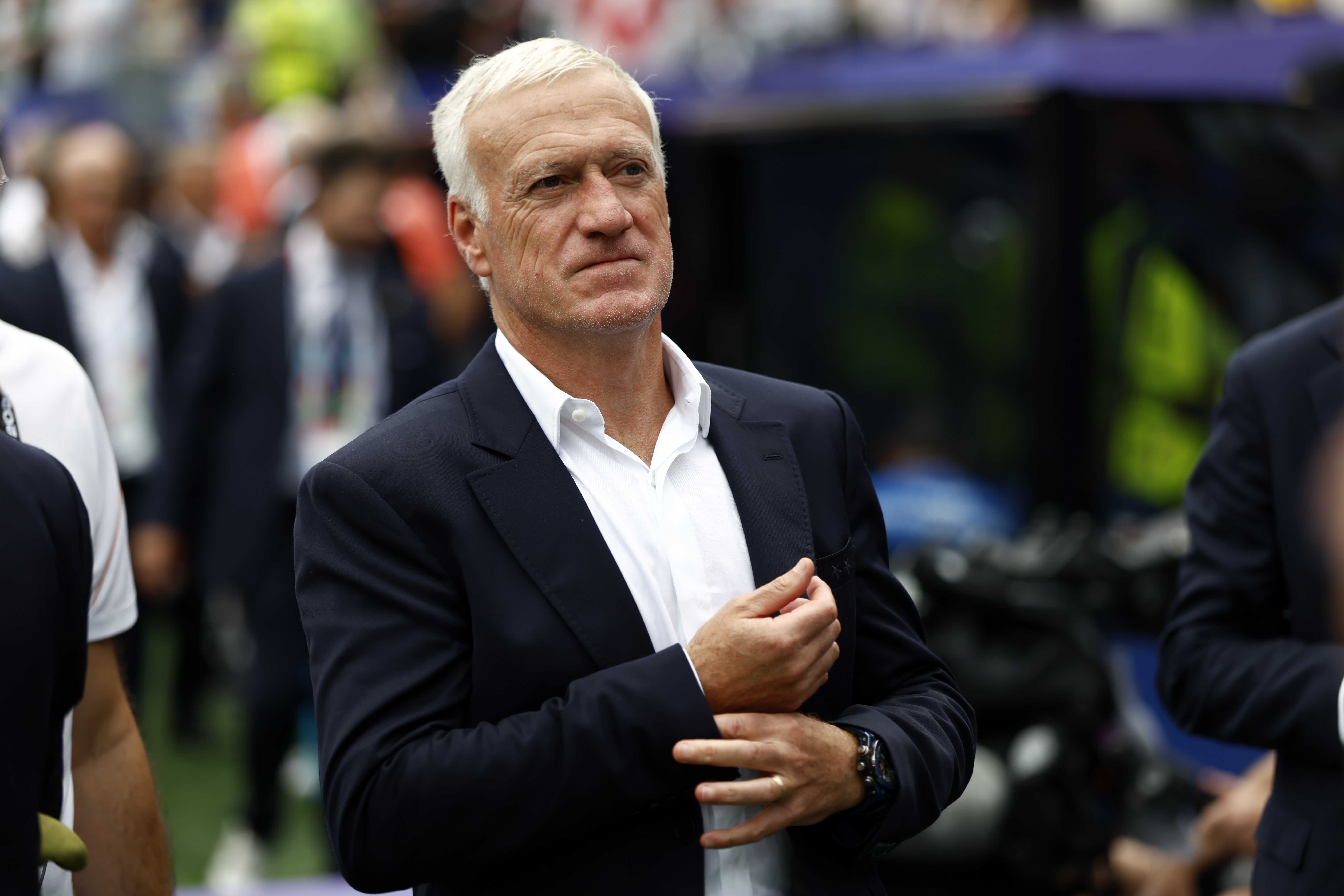 PHILADELPHIA (United States), 22/06/2026.- France's head coach Didier Deschamps looks on ahead of the FIFA World Cup 2026 group stage match France against Iraq, in Philadelphia, Pennsylvania, USA, 22 June 2026. (Francia, Filadelfia) EFE/EPA/WILL OLIVER