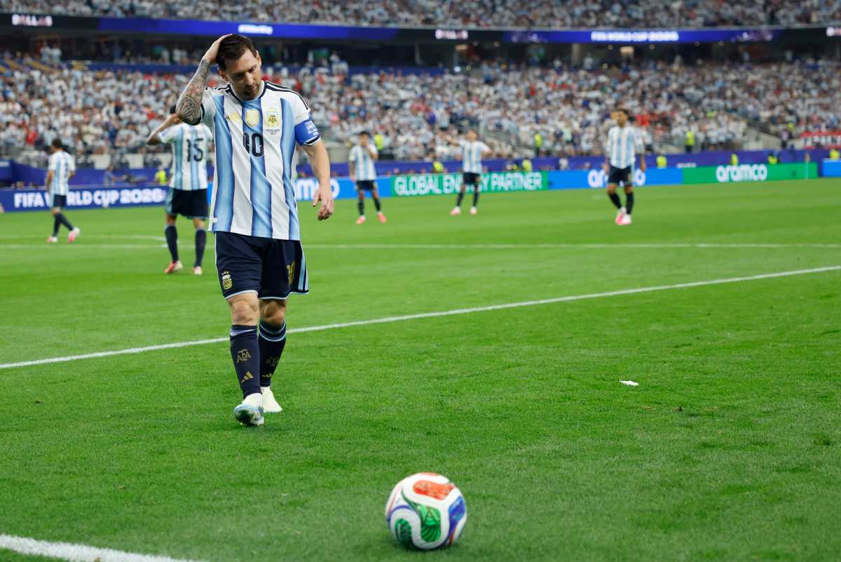 Messi's first reaction after becoming the World Cup's top scorer