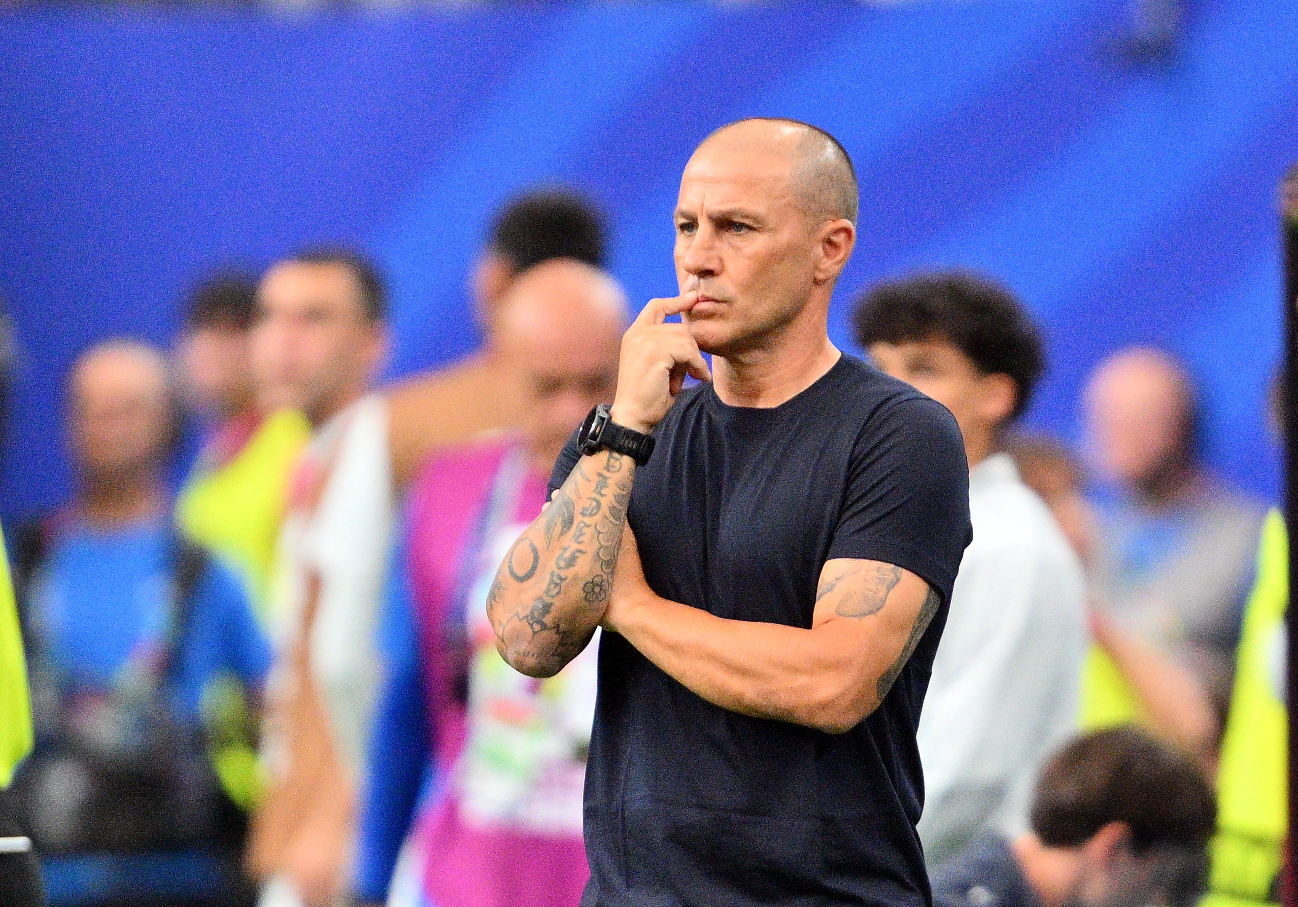 HOUSTON (United States), 23/06/2026.- Uzbekistan's head coach Fabio Cannavaro during the FIFA World Cup 2026 group stage match Portugal against Uzbekistan, in Houston, USA, 23 June 2026. EFE/EPA/SAM WASSON