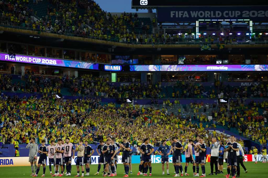 El Hard Rock Stadium fue sede del partido entre Escocia y Brasil, y el próximo 27 albergará el encuentro entre Colombia y Portugal. (Foto, Prensa Libre: EFE)
