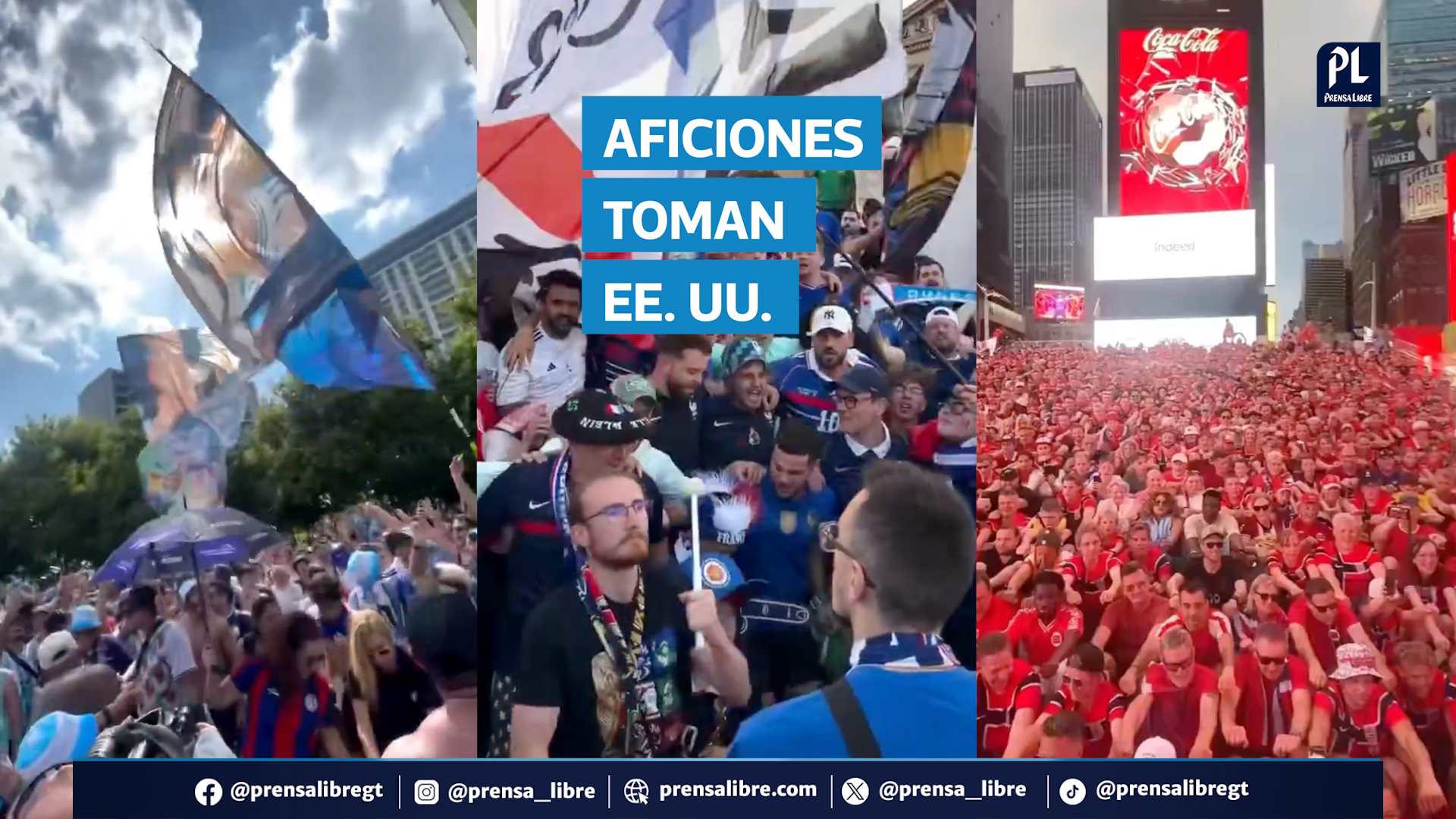 Aficionados de Francia, Argentina y Noruega marcaron una jornada mundialista llena de color y emoción en Estados Unidos. Los franceses tomaron Filadelfia, los argentinos se apoderaron de Dallas y los noruegos llevaron su fiesta a Times Square durante el Mundial 2026.