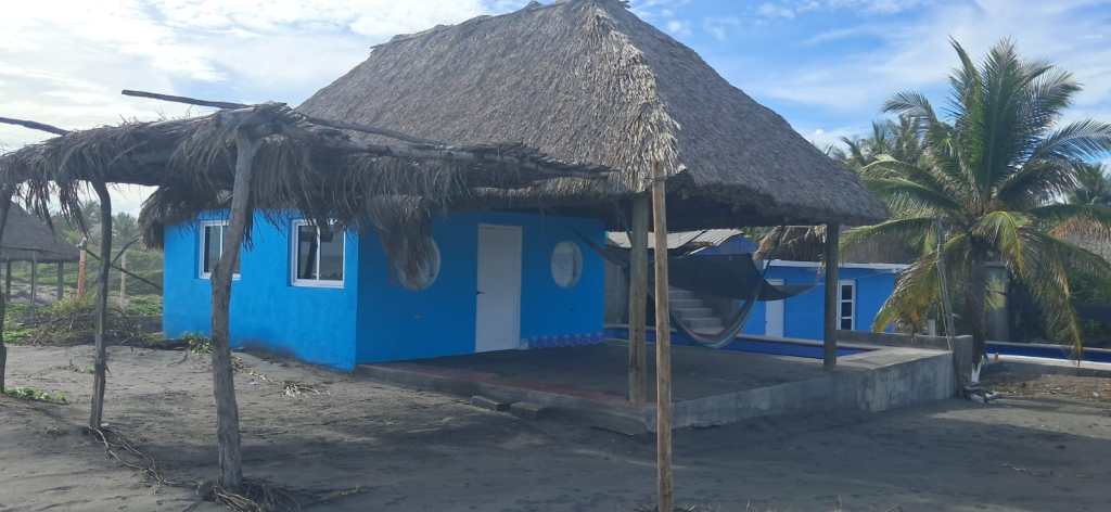 Antonio Flores' tourist bungalow in the village of El Jiote, Jutiapa, near the area affected by the strong waves.