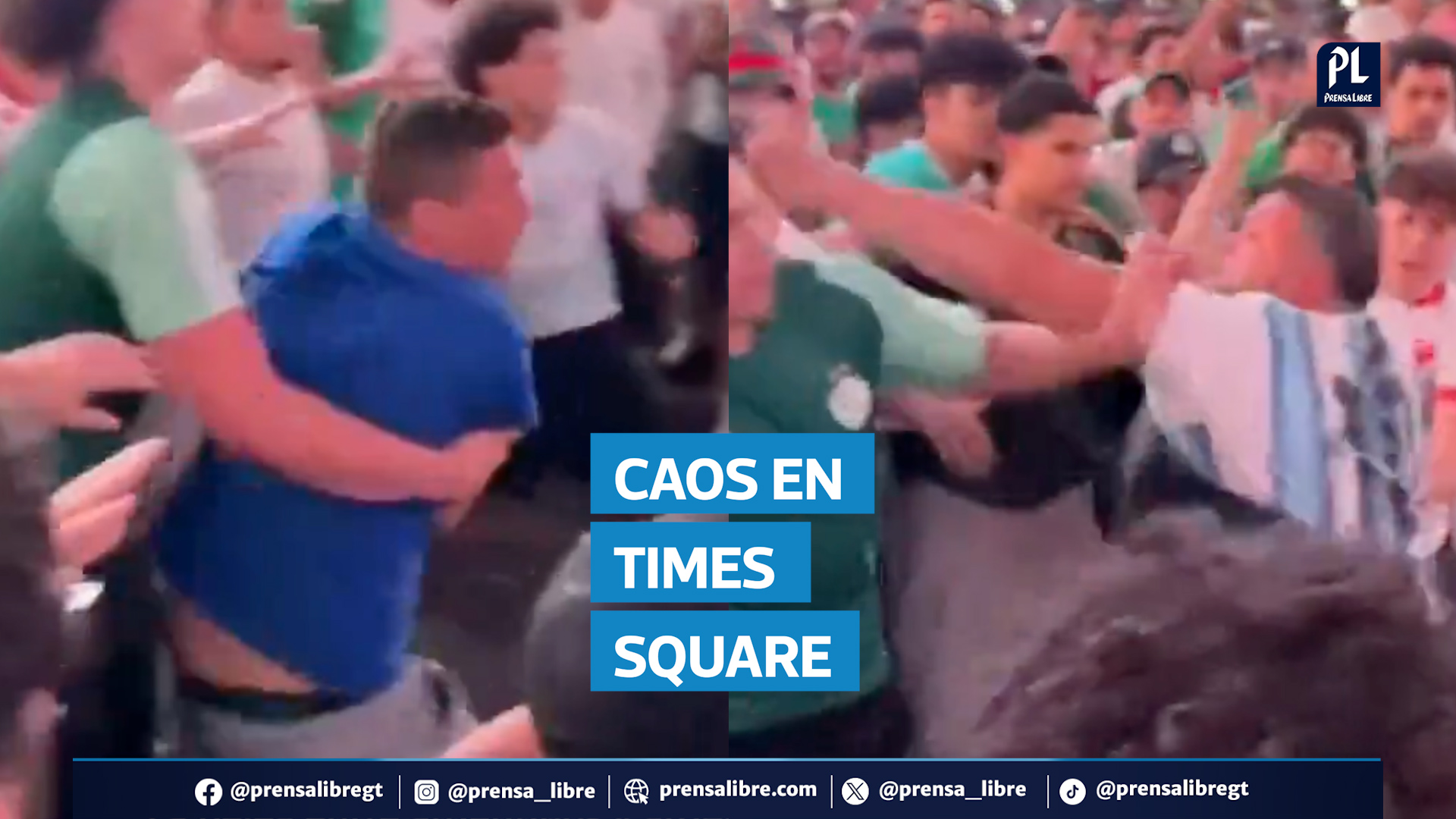 Aficionados de Argentina y Argelia protagonizaron un enfrentamiento en Times Square, Nueva York, antes del partido que disputarán ambas selecciones en el Mundial 2026. Videos difundidos en redes muestran empujones, corridas y golpes; hasta ahora no se reportan lesionados ni detenidos.