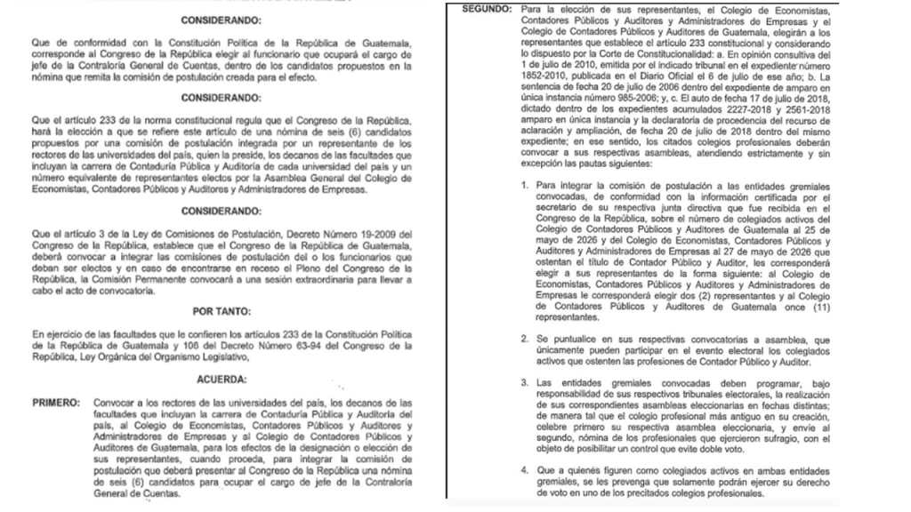 Convocatoria postuladora CGC 1