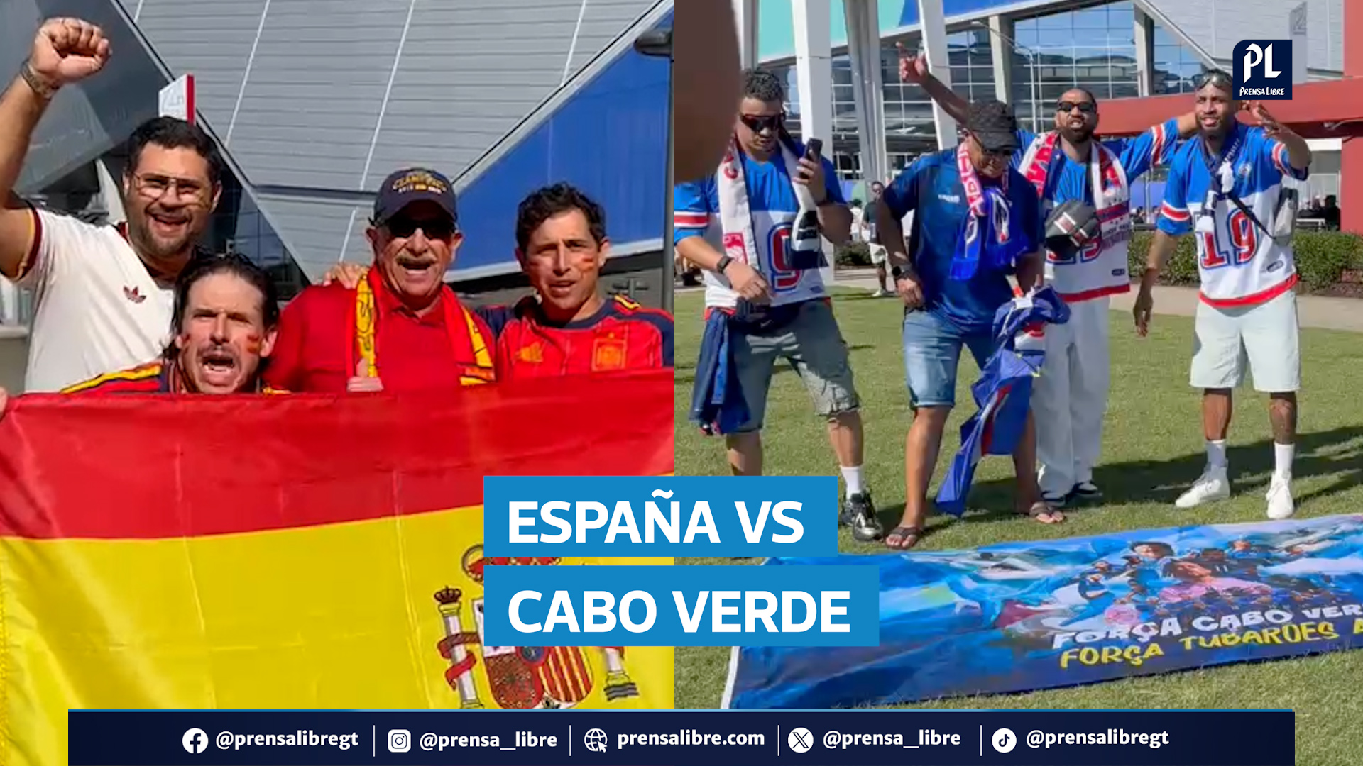 Aficionados de España y Cabo Verde llenan de color la previa del Grupo H en Atlanta