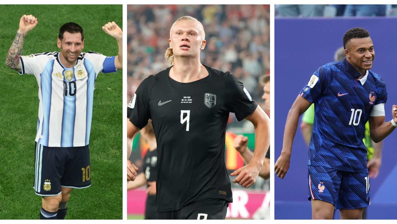 intensa competencia goleadora entre Lionel Messi, Kylian Mbappé y Erling Haaland ha elevado la lucha por la Bota de Oro.(Foto Prensa Libre: EFE).