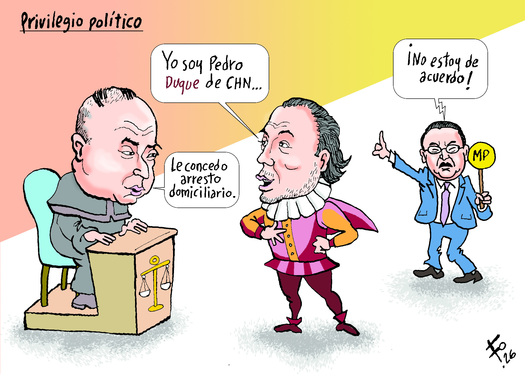 Personajes: Mario Hichos, Pedro Duque y Gabriel García Luna.