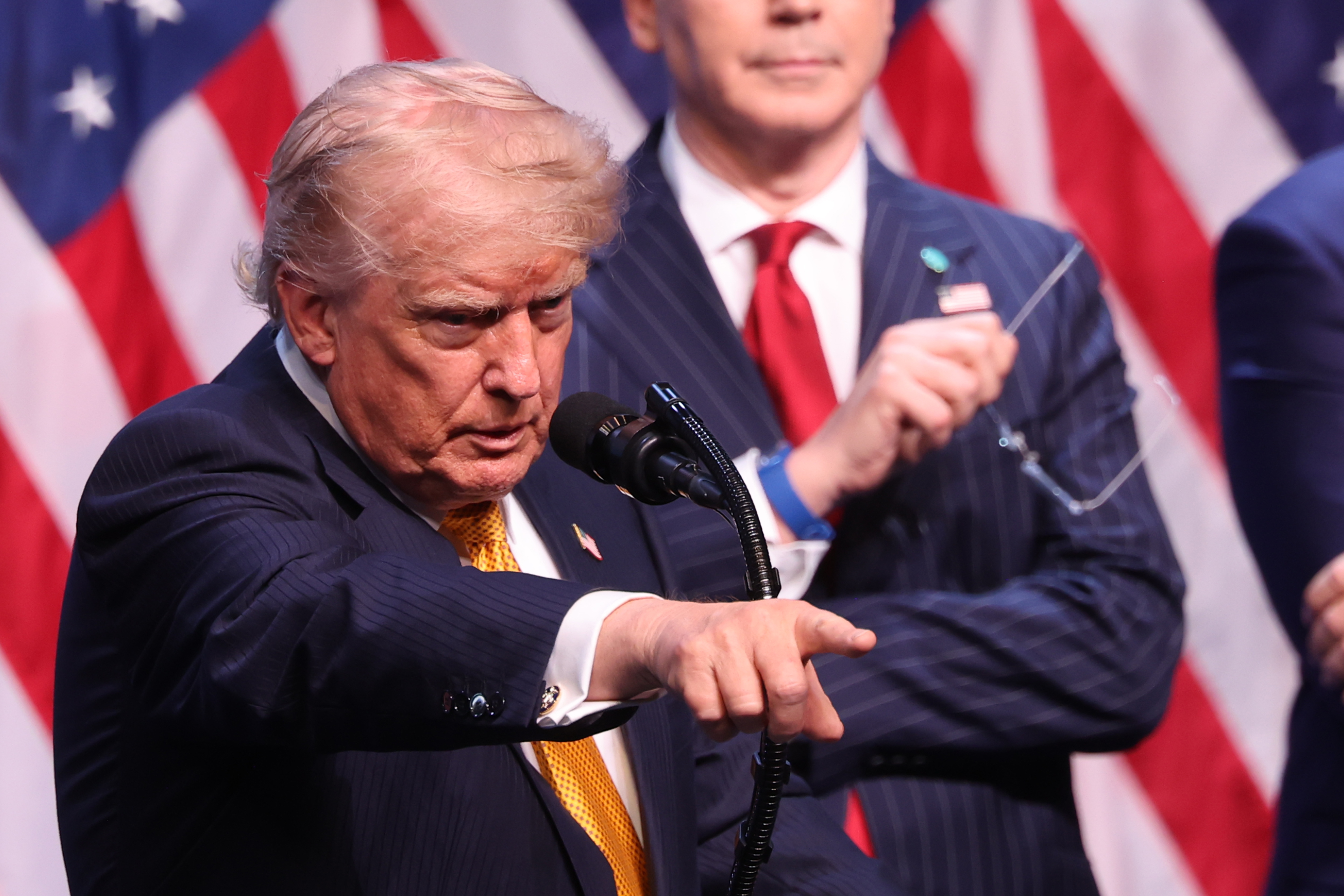 ANKARA (Turkey), 08/07/2026.- US President Donald Trump speaks during a press conference at the 2026 NATO summit in Ankara, Turkey, 08 July 2026. The NATO Summit takes place from 07-08 July. (Turquía) EFE/EPA/GEORGI LICOVSKI