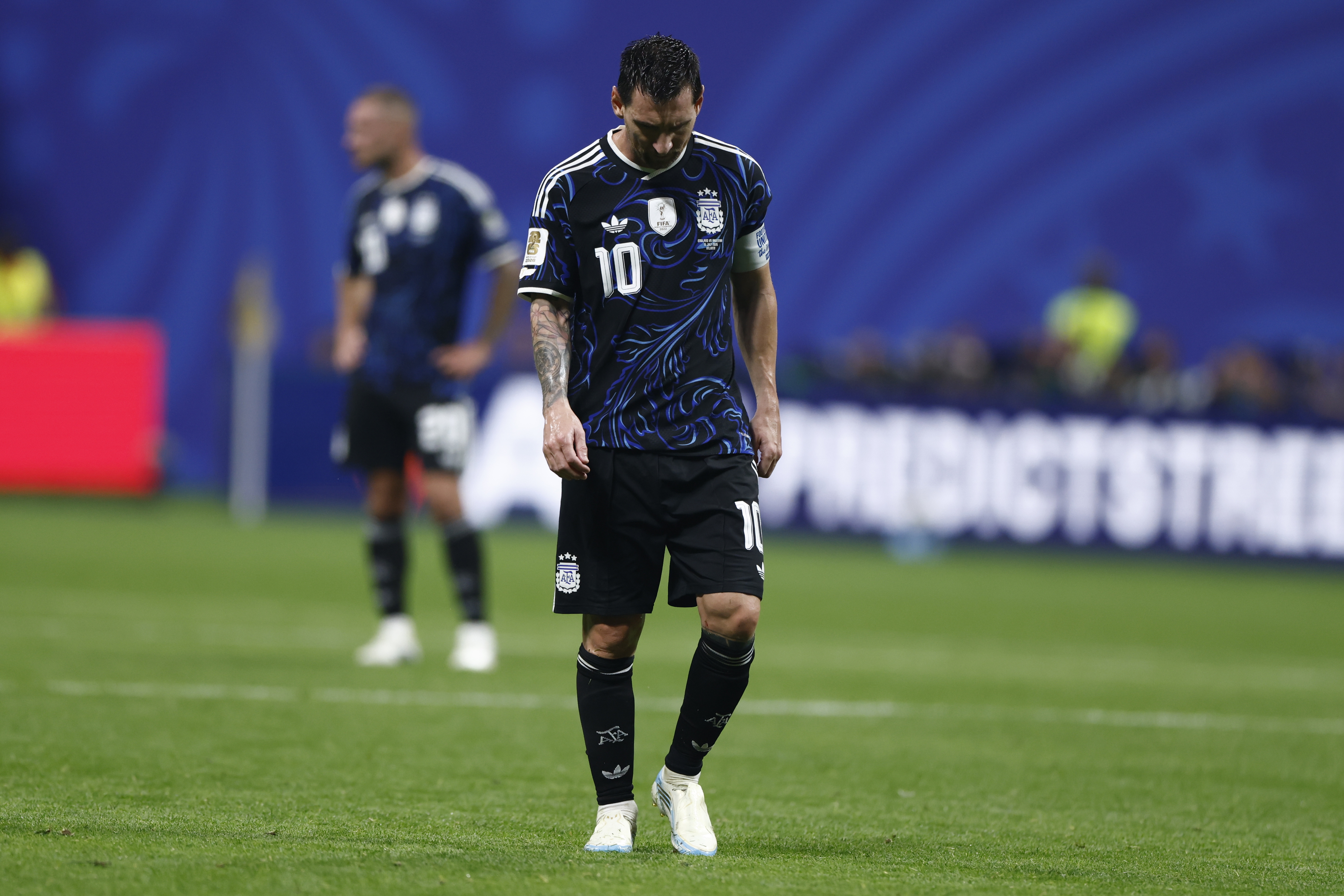 ATLANTA (United States), 15/07/2026.- Lionel Messi of Argentina reacts during the FIFA World Cup 2026 semifinals match England against Argentina, in Atlanta, USA, 15 July 2026. EFE/EPA/WILL OLIVER
