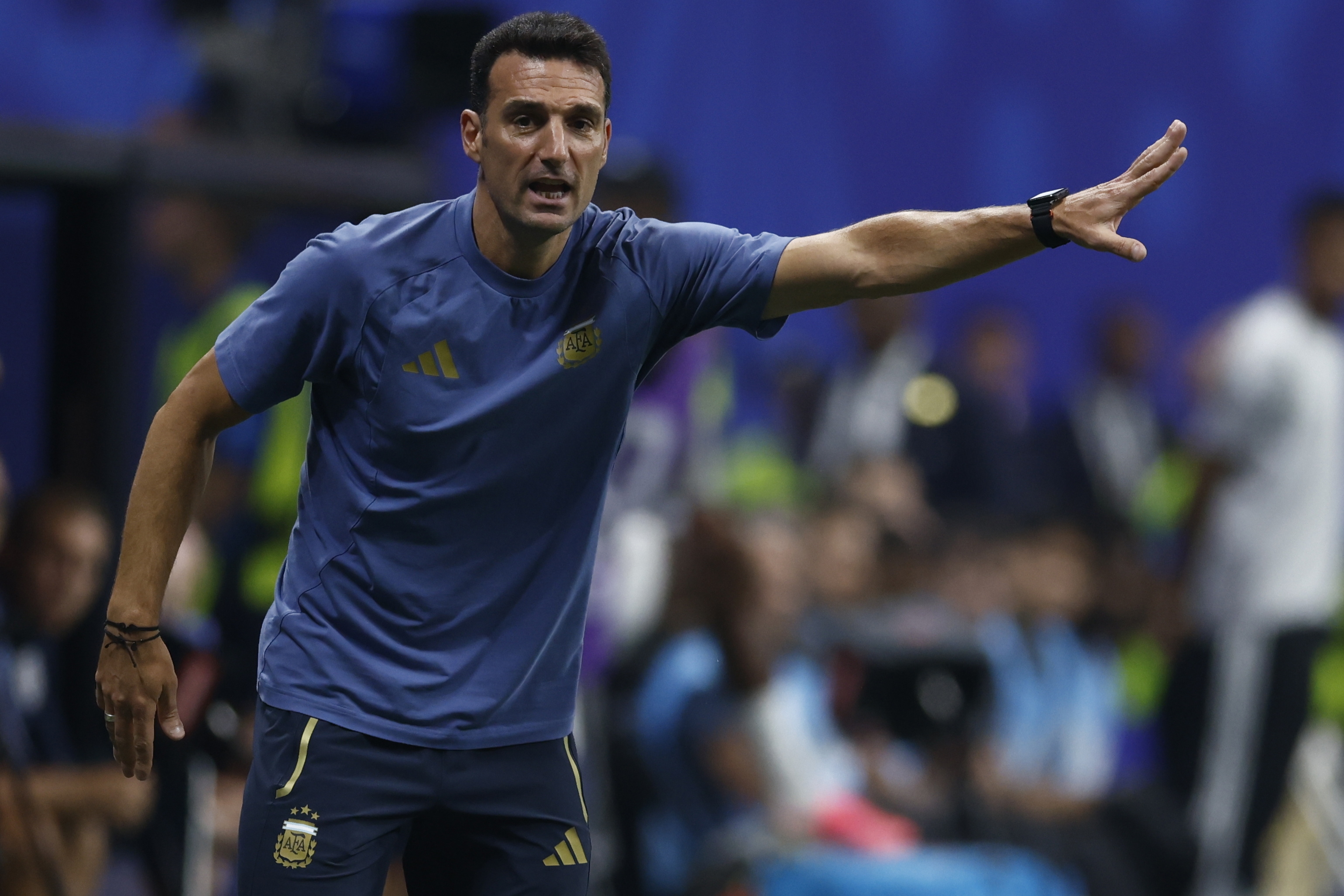 ATLANTA (United States), 15/07/2026.- Argentina's head coach Lionel Scaloni reacts during the FIFA World Cup 2026 semifinals match England against Argentina, in Atlanta, USA, 15 July 2026. EFE/EPA/WILL OLIVER