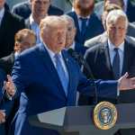 WASHINGTON (United States), 23/07/2026.- US President Donald J. Trump delivers remarks during an event to honor the 2025 World Series Champion Los Angeles Dodgers in the Rose Garden at the White House in Washington, DC, USA, 23 July 2026. EFE/EPA/SHAWN THEW / POOL
