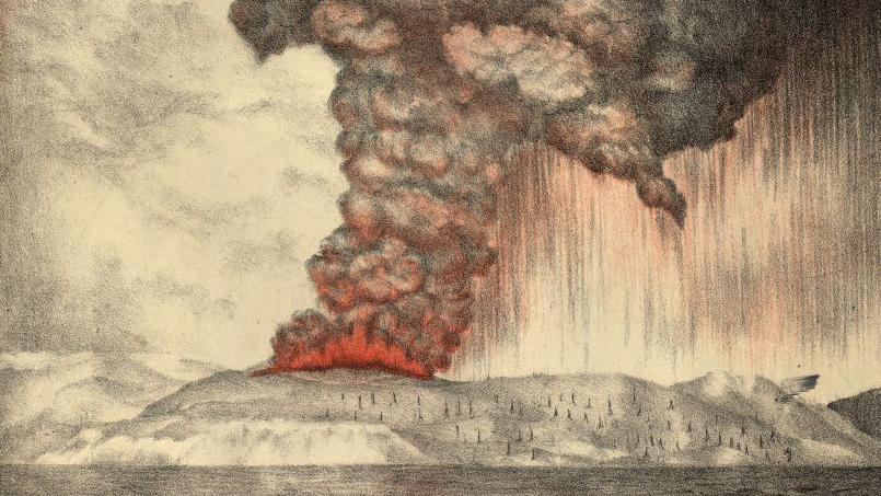 La erupción del volcán Krakatoa causó la muerte de más de 36.000 personas.