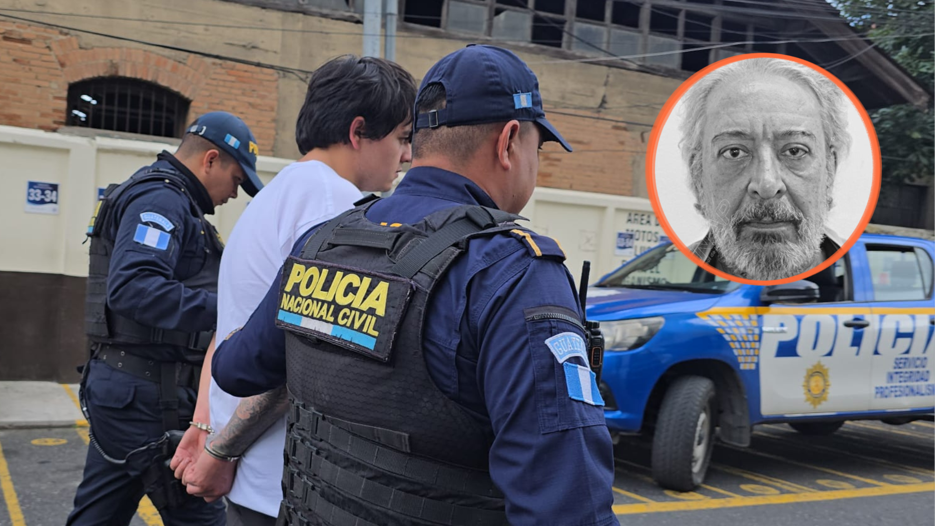Agentes de la PNC capturaron a Camilo Roberto Calvo Leiva, principal sospechoso de la muerte de su padre, Jorge David Calvo Drago. (Foto Prensa Libre: PNC)