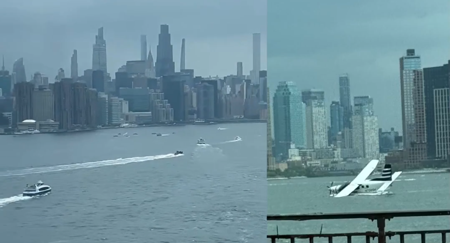 Los ocho ocupantes fueron rescatados por los equipos de emergencia tras el incidente ocurrido cerca de Brooklyn. (Foto Prensa Libre: X @HerQlesAmerica)