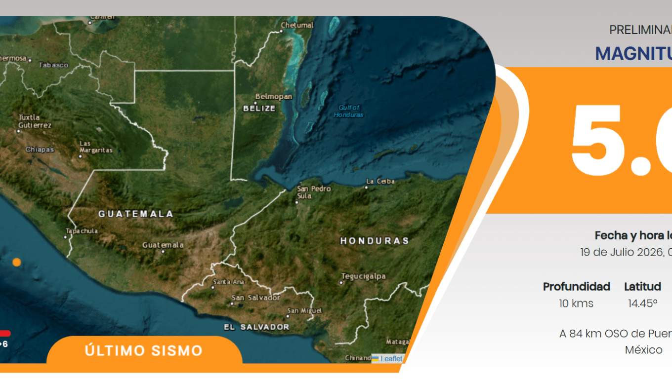 De acuerdo con los centros de monitorio e investigación en Guatemala, 2026 replícas se han registrado del sismo de magnitud 7.4 que fue perceptible en gran parte del país el 17 de julio de 2026. (Foto, Prensa Libre: Captura de Pantalla sitio web ssg.umg.edu.gt).