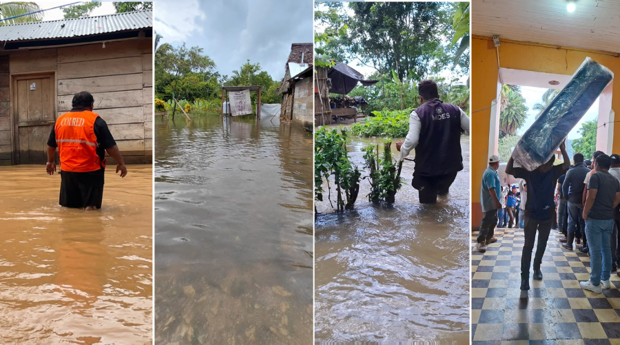 Personas afectadas por las lluvias reciben atención del Sistema CONRED durante emergencias en municipios de Alta Verapaz.