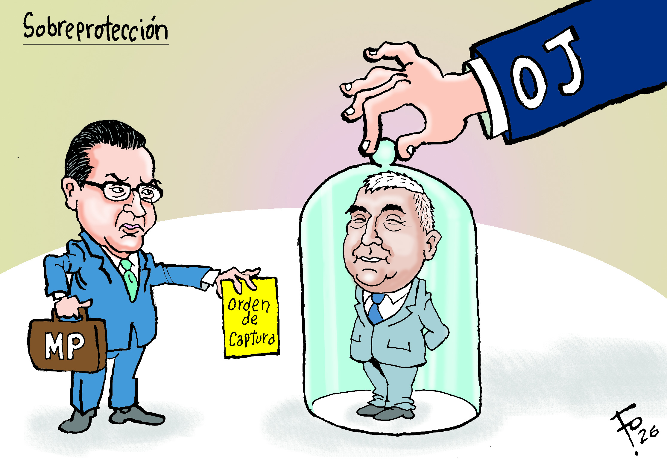 Personajes: Gabriel García Luna y Rafael Curruchiche.