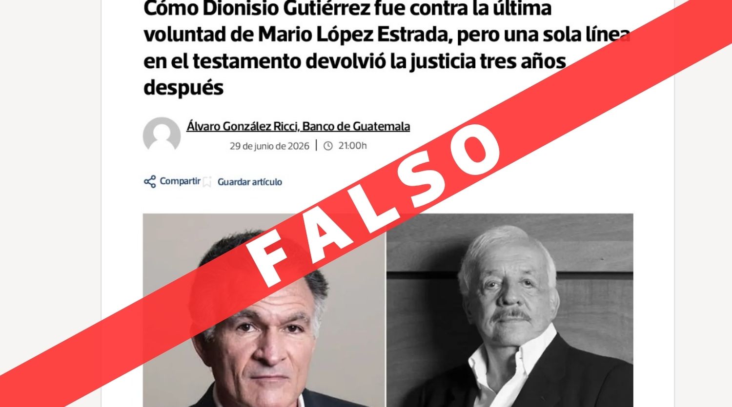 El sitio fraudulento reproduce el diseño y el logotipo de Prensa Libre para dar apariencia de autenticidad a una publicación con información completamente falsa. (Foto Prensa Libre)