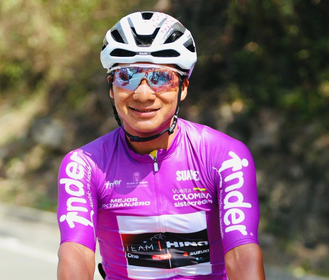 Mardoqueo Vázquez luce la suerte de ser el mejor extranjero de la vuelta a Colombia 2026.(Foto Prensa Libre: Duro al Pedal).