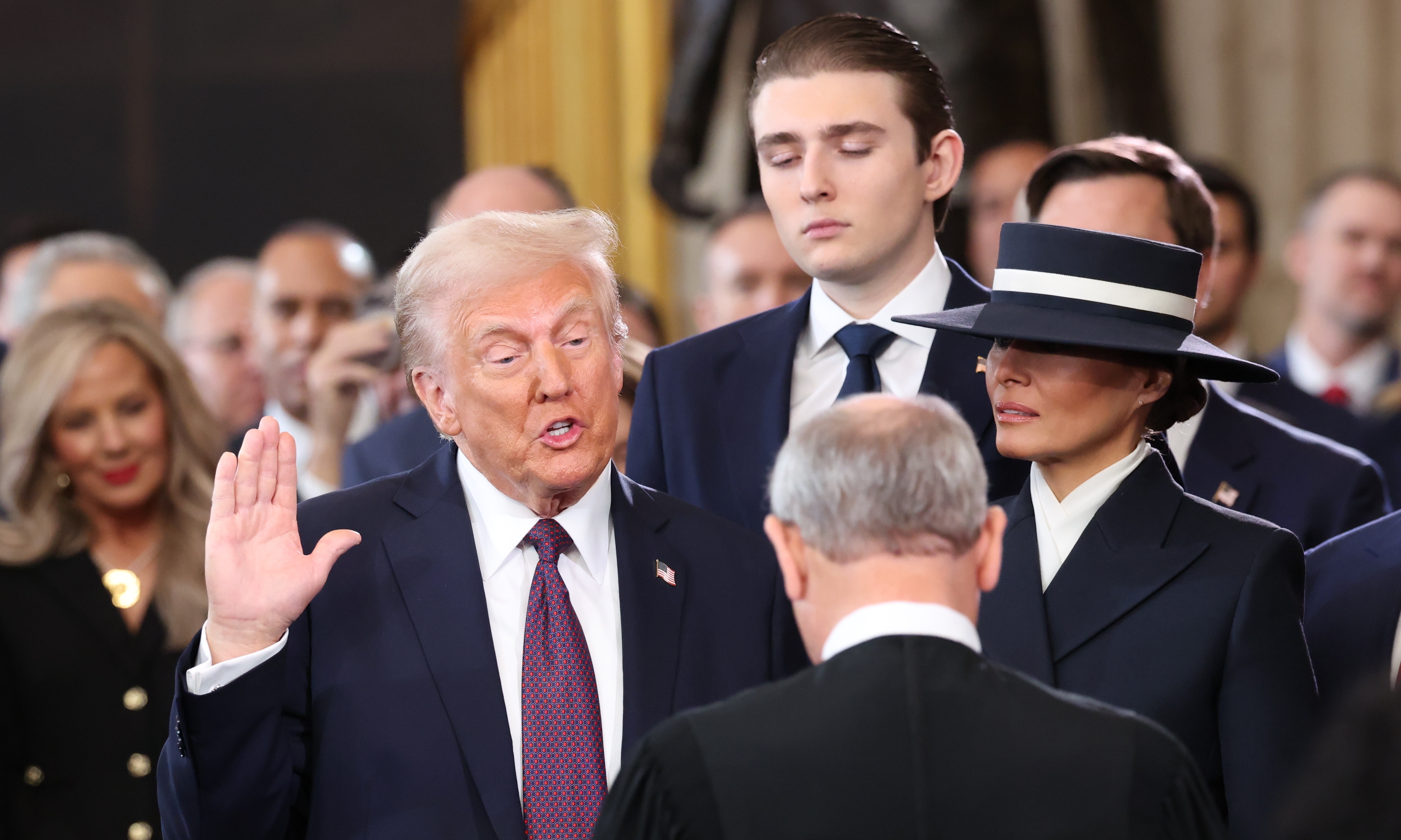 Donald, Melania y Barron Trump