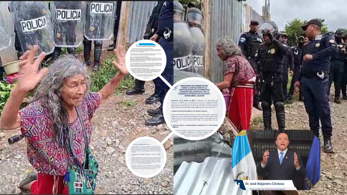 La PDH declaró violadores de derechos humanos a dos mandos policiales por el desalojo de Juana Santiago Chel. Un día después de conocerse la resolución, la PNC y el Ministerio de Gobernación fijaron postura sobre los señalamientos y la investigación interna del operativo.