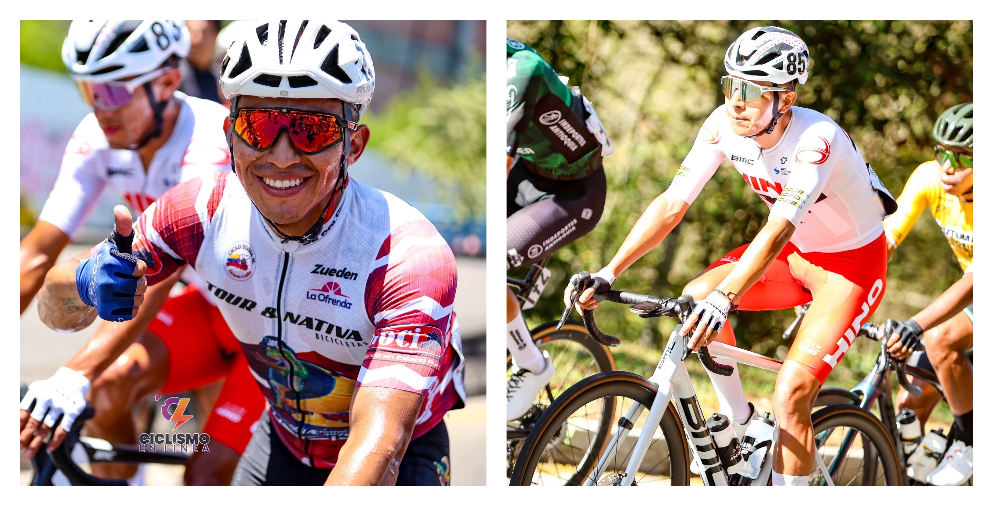 José Canastuj y Melvin Torres se mantienen en la pelea durante la Vuelta a Colombia 2026 y acechan los primeros puestos de la clasificación general. (Foto Prensa Libre: Ciclismo en Línea y Vuelta a Colombia).