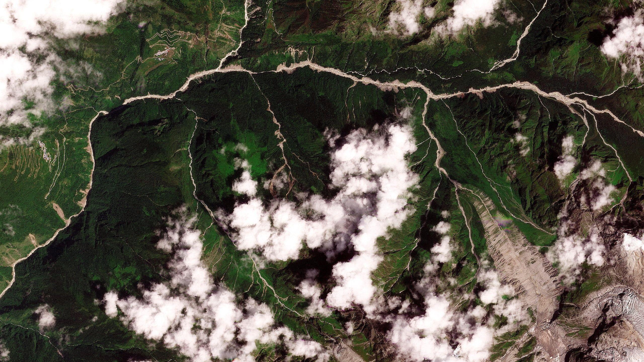 Imagen satelital de Nepal