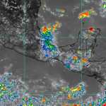 Imagen satelital muestra presencia de nubes sobre Guatemala y otras regiones.