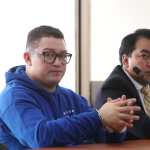 El juez Mynor Moto accede a la solicitud del Ministerio Público y modifica a homicidio los delitos que Jorge David Rodas enfrentaba en agravio de Nidia Renata Bautista García, durante la audiencia. (Foto Prensa Libre: Moisés Xec)