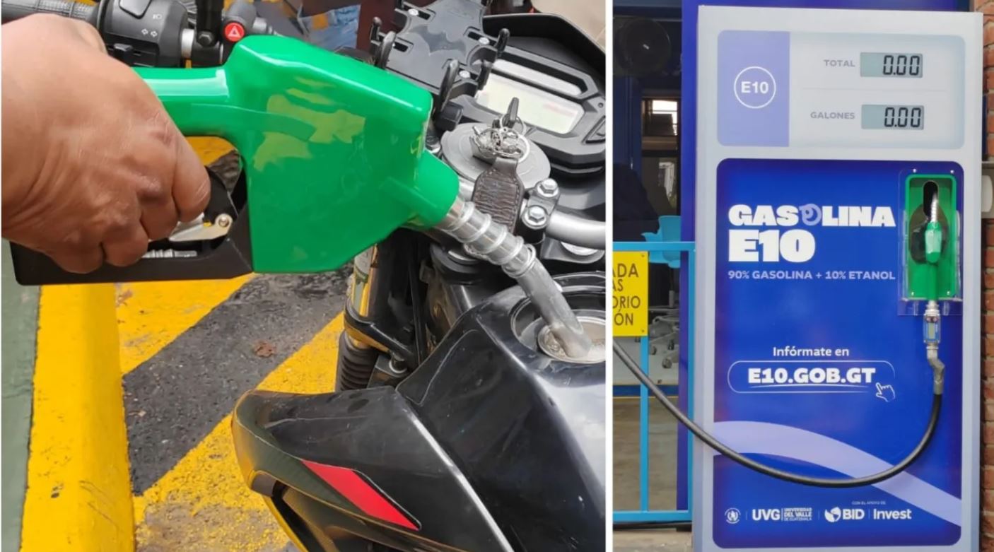 etanol 11 persona echando gasolina y dispensador de E10