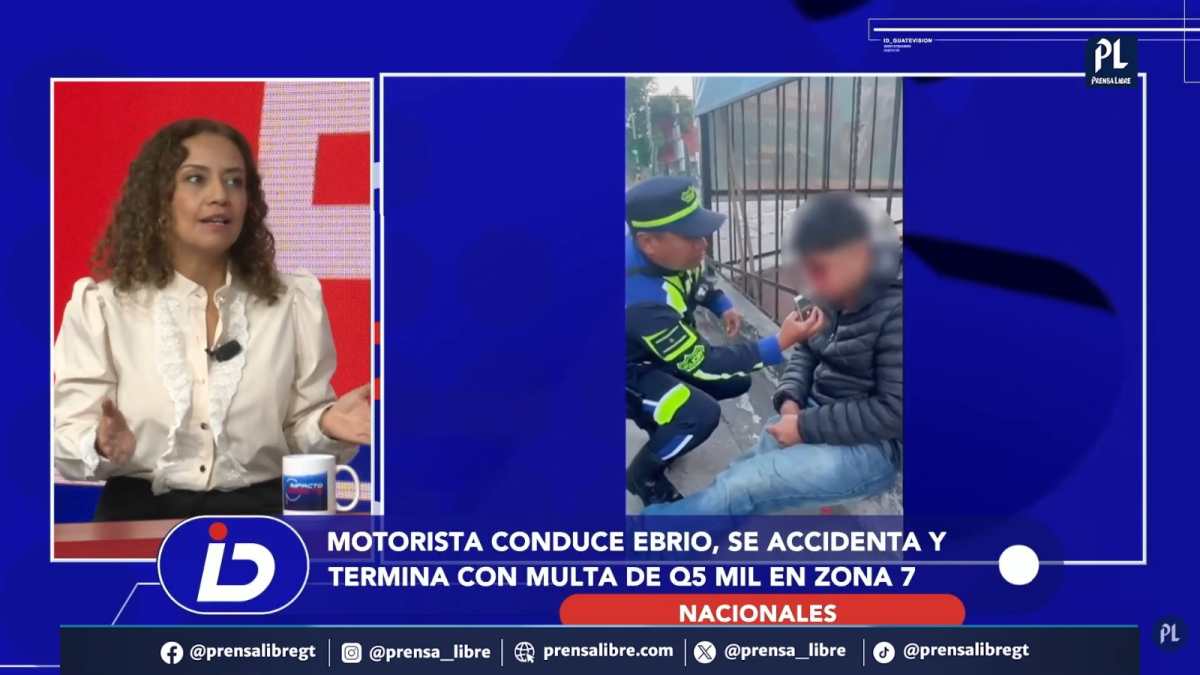 Conducir bajo los efectos del alcohol puede terminar en una tragedia. Un motorista se accidentó en la zona 7 de la capital y recibió una multa de Q5 mil después de que una prueba de alcoholemia confirmó que manejaba ebrio.