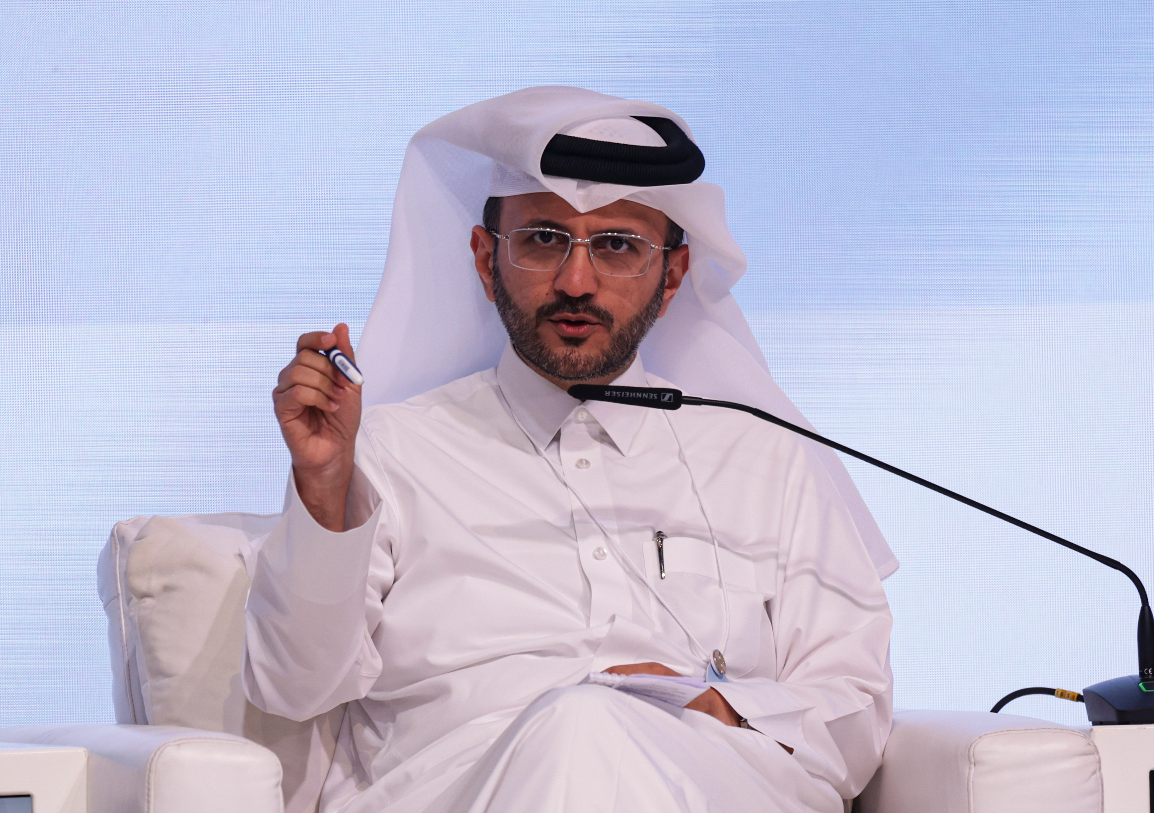 El portavoz del Ministerio de Exteriores de Catar, Majed al Ansari. (Foto Prensa Libre: EFE/EPA/ALI HAIDER).