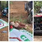 Una niña de 4 años murió y otras tres personas resultaron heridas en un accidente de motocicleta ocurrido en la bajada de la aldea El Hato, Antigua Guatemala, Sacatepéquez. (Bomberos Municipales de Antigua Guatemala)