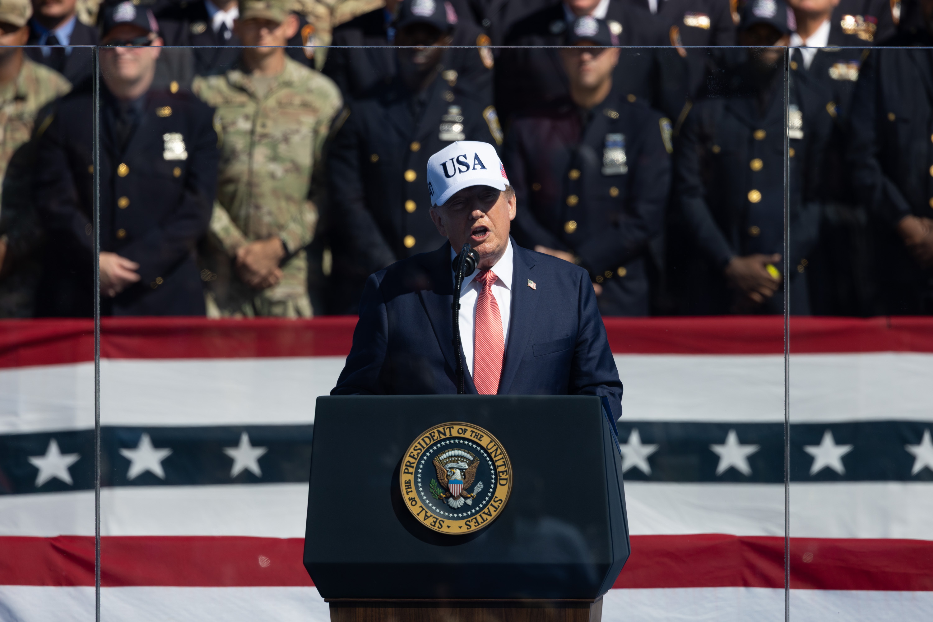 El presidente de Estados Unidos, Donald J. Trump, pronuncia un discurso durante el evento Steel Across America.