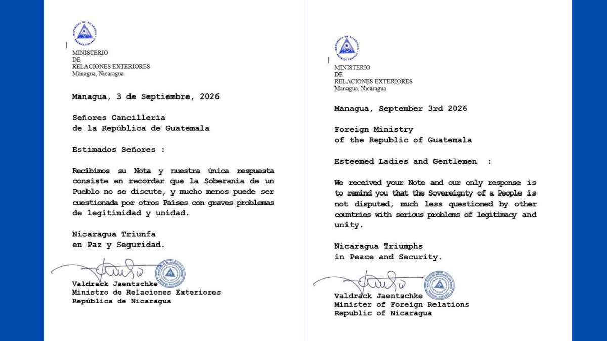El Gobierno guatemalteco expresó preocupación por las reformas aprobadas en primera lectura en Nicaragua, que restringen la participación política y amplían a siete años el mandato presidencial.