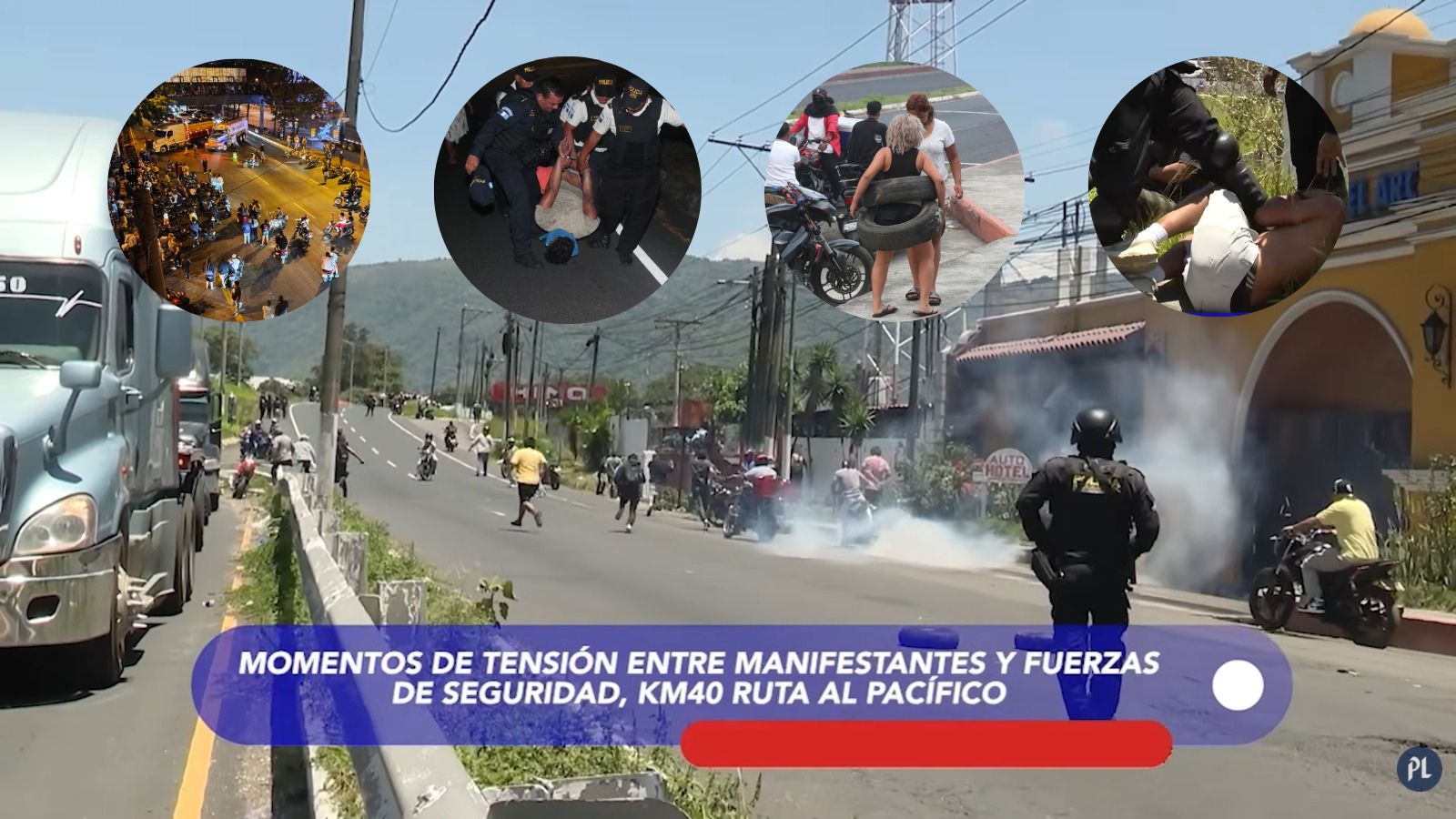 Una jornada de bloqueos y protestas por los combustibles dejó este jueves enfrentamientos con la PNC, uso de gas lacrimógeno y capturas en la ruta al Pacífico, además de complicaciones en Villa Nueva y un cierre durante la noche en Bethania, zona 7 capitalina.
