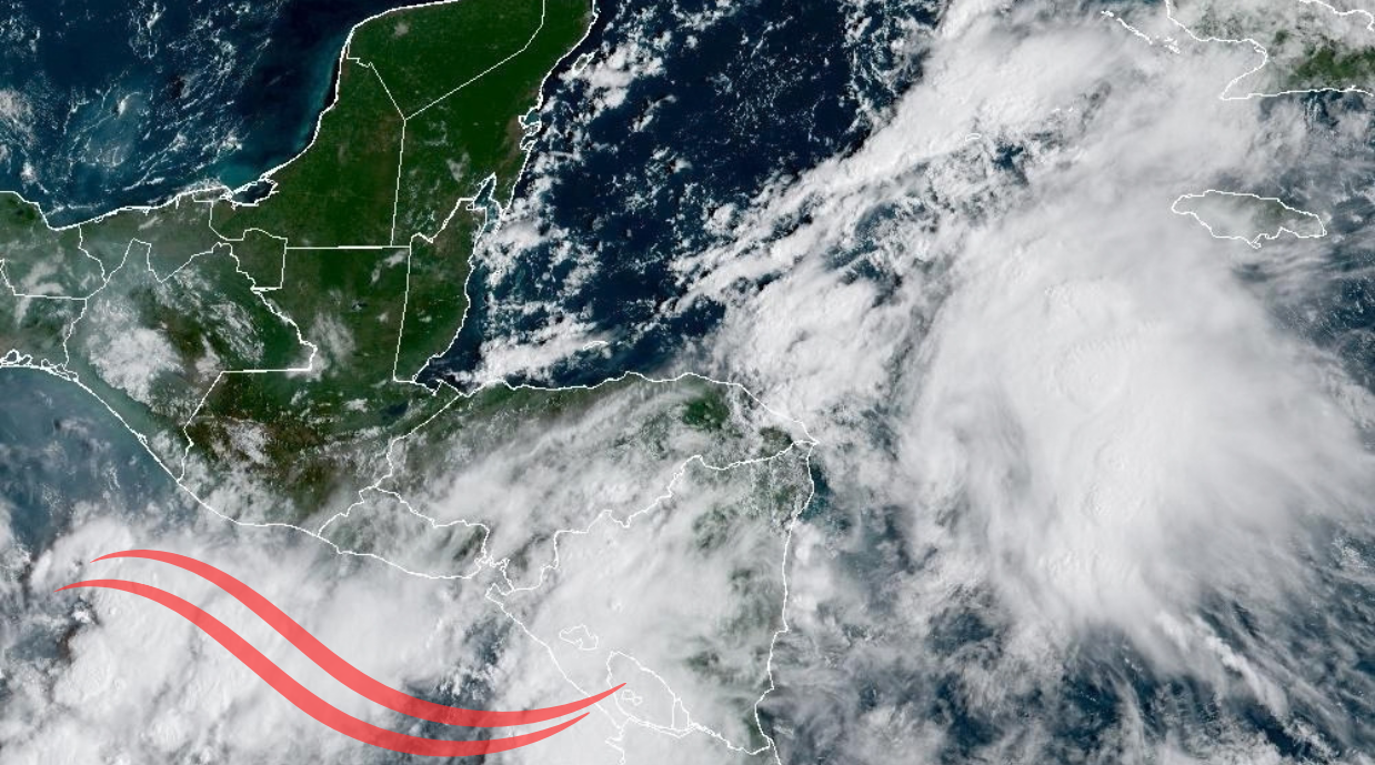 Imagen satelital muestra nubosidad sobre Guatemala y parte de Centroamérica.
