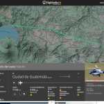 El helicóptero despega a las 12.11 horas rumbo al lago de Atitlán. Los registros muestran su última posición sobre el lago, antes del accidente. (Foto Prensa Libre: Captura de pantalla de publicación de Flightradar24)