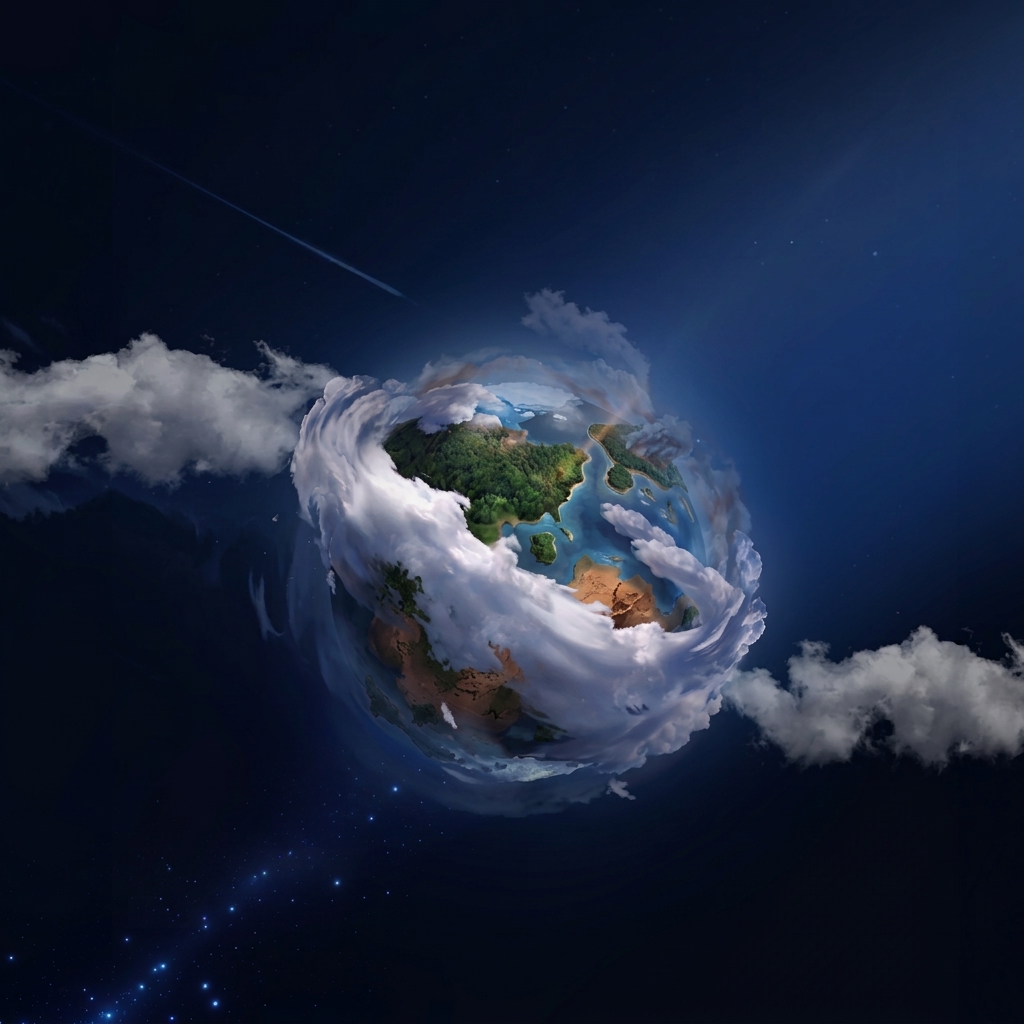 Ilustración del planeta Tierra que representa el cambio climático como un fenómeno global.