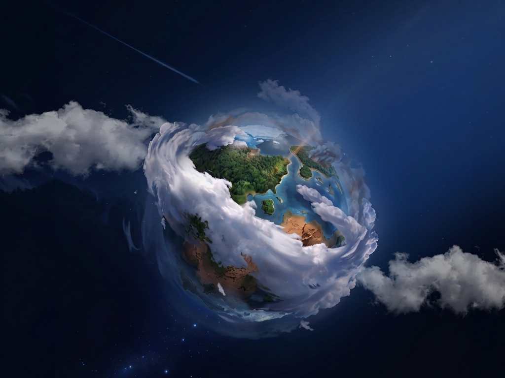 Ilustración del planeta Tierra que representa el cambio climático como un fenómeno global.
