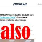 Una página falsa utiliza sin autorización el logotipo y la identidad gráfica de Prensa Libre para difundir información que atribuye a Ricardo Castillo Sinibaldi una supuesta iniciativa de inversión. (Foto Prensa Libre)