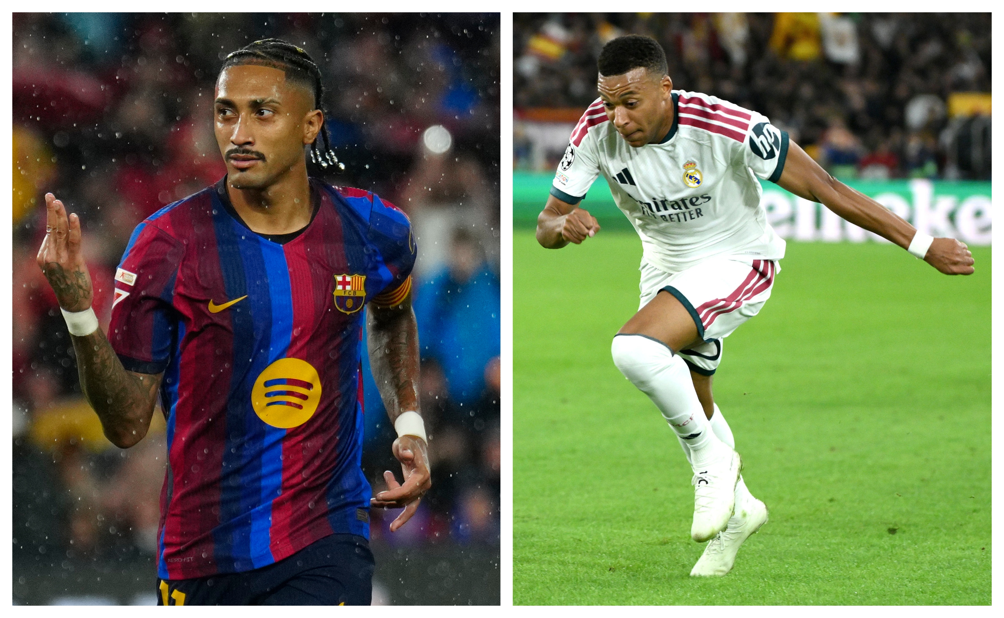 Raphinha suma 12 goles y lidera la lucha por el Pichichi frente a Mbappé y Lamine Yamal.(Foto Prensa Libre: EFE).
