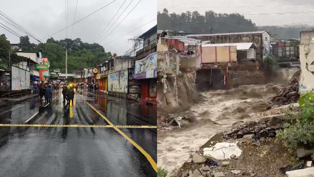 Las fuertes lluvias de este sábado agravaron la erosión provocada por el río Pinula en la zona 7 de San Miguel Petapa, donde el socavamiento avanzó hasta quedar a menos de dos metros del puente que comunica Villa Hermosa con Boca del Monte.
